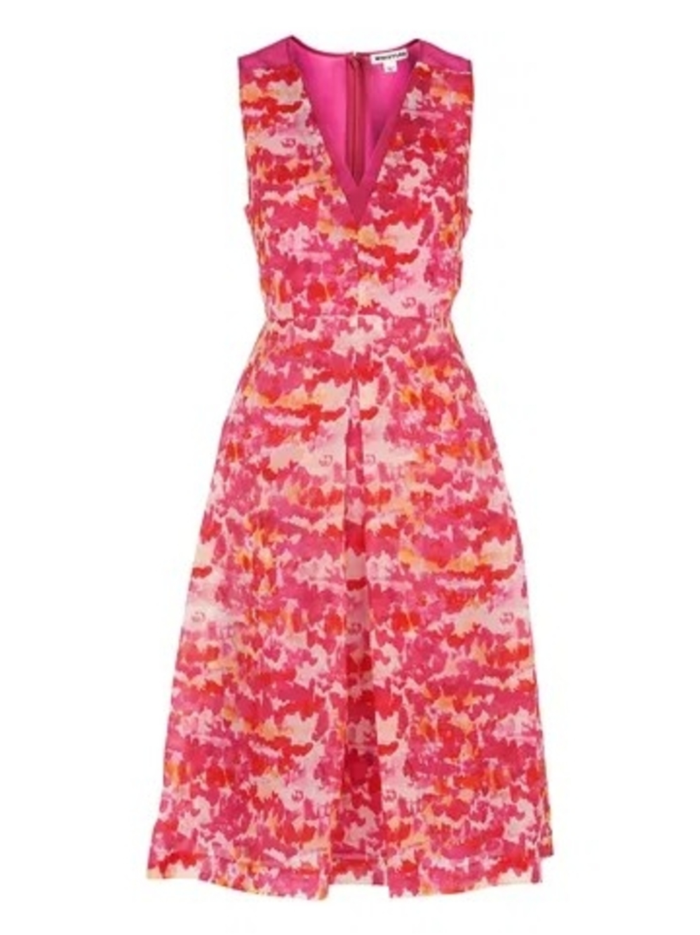 Whistles 100% Silk Floral Watercolor Organza Dress